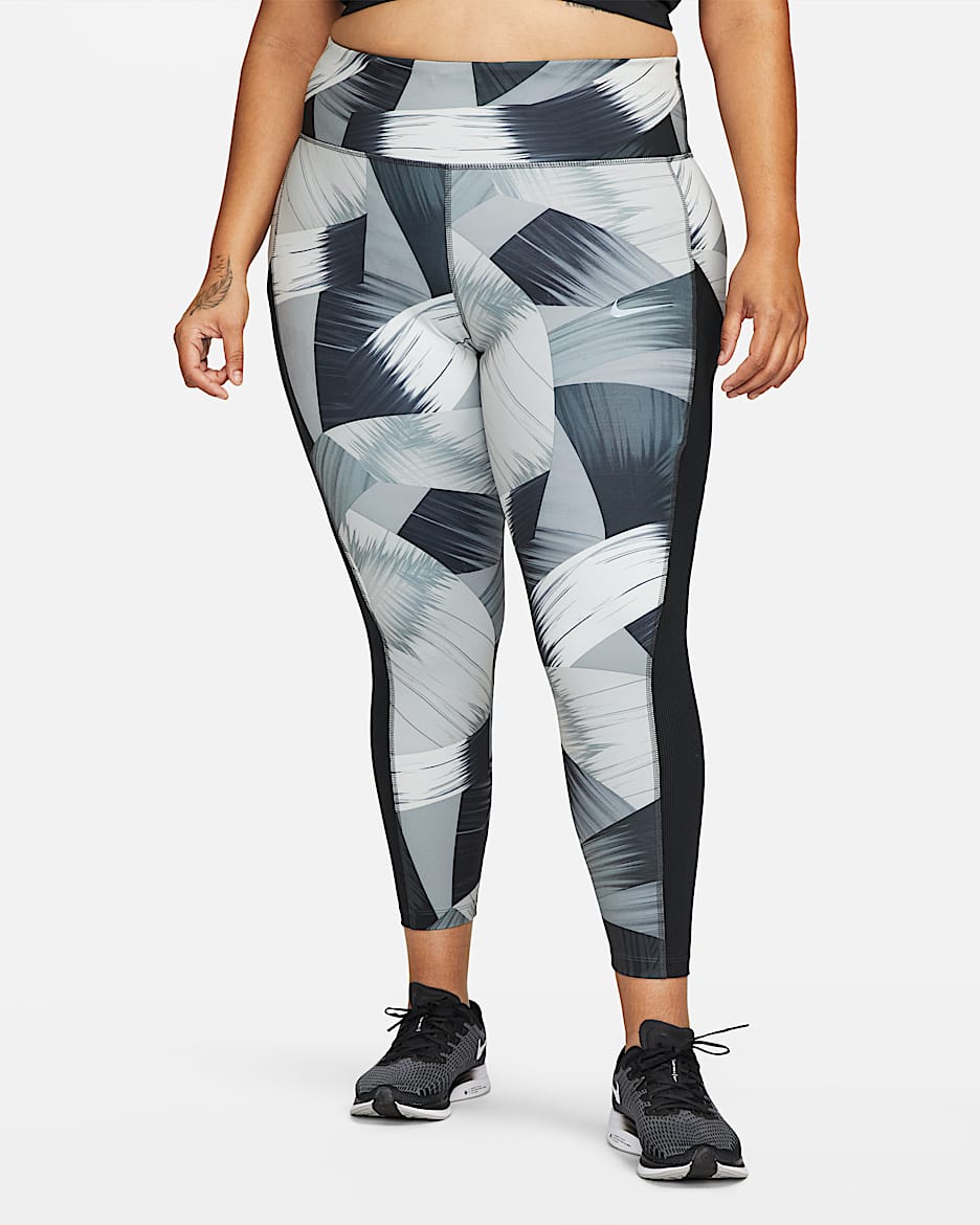 Leggings de running a 7/8 de cintura normal Nike Epic Luxe para mulher (tamanhos grandes) - Cinzento Particle/Preto/Cinzento Cool