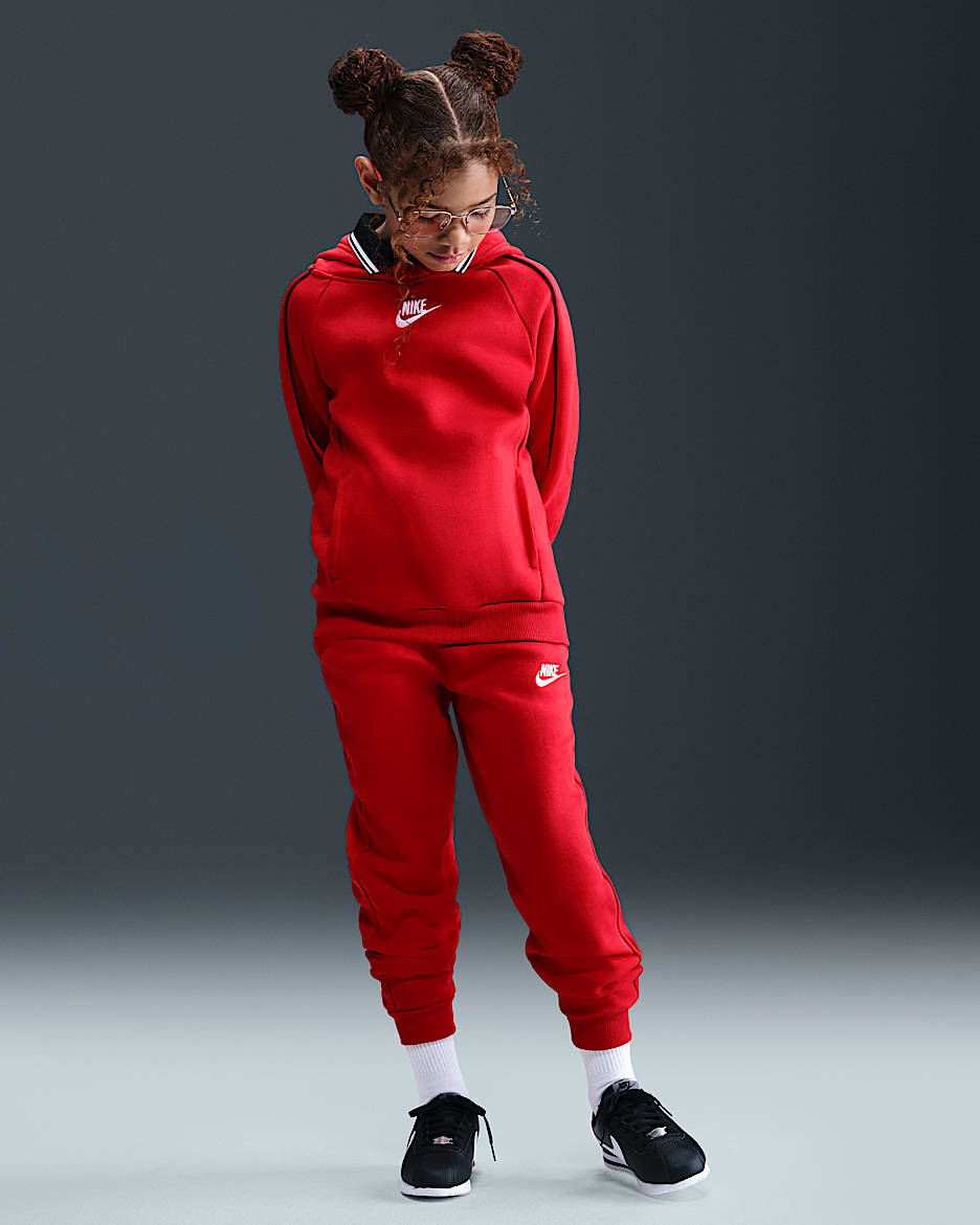 Nike Sportswear Club Fleece trainingspak met capuchon voor kids - University Red/University Red/Zwart/Wit