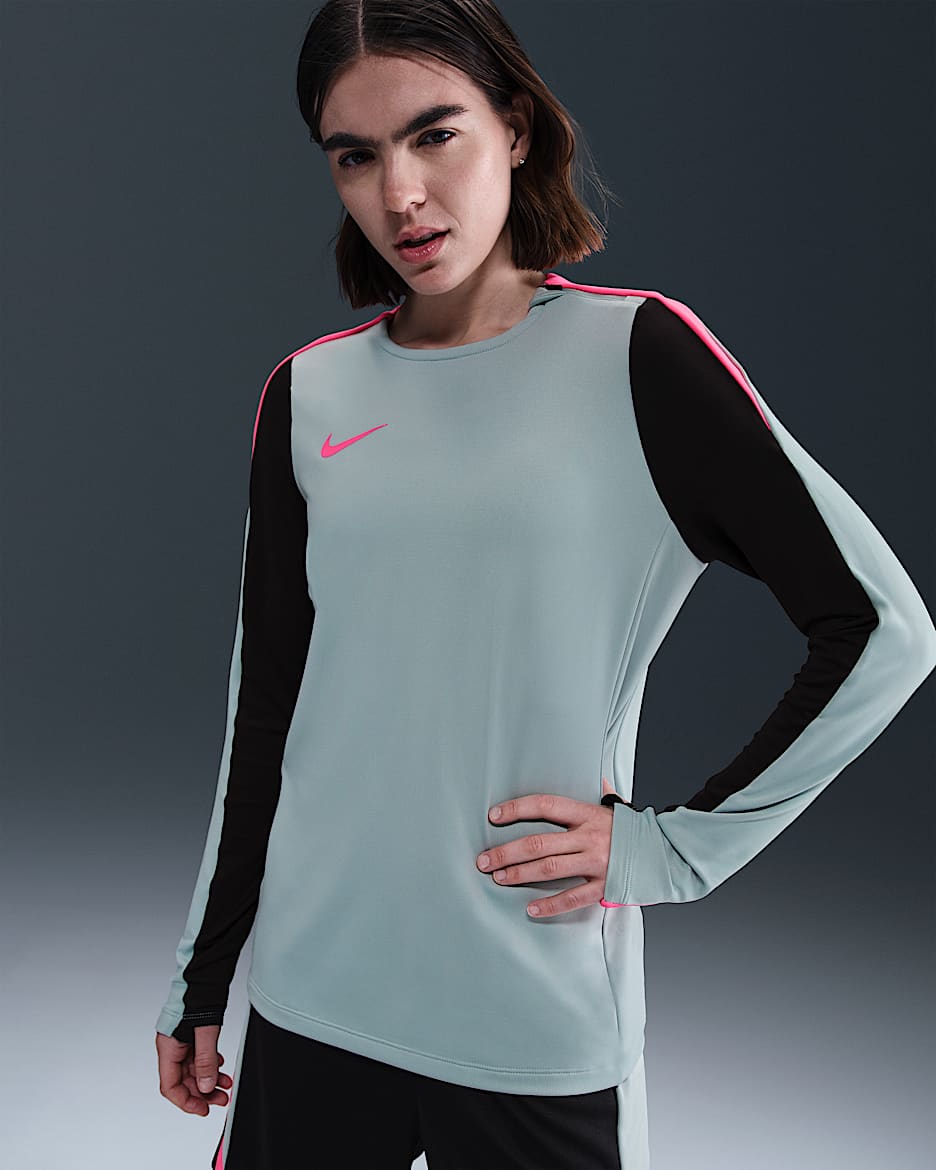 Maglia da calcio a girocollo per allenamento Dri-FIT Nike Strike – Donna - Ocean Cube/Nero/Hyper Pink/Hyper Pink