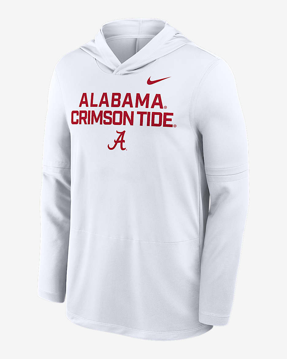 Alabama Sideline Men's Nike Dri-FIT College Long-Sleeve Hooded Top - White