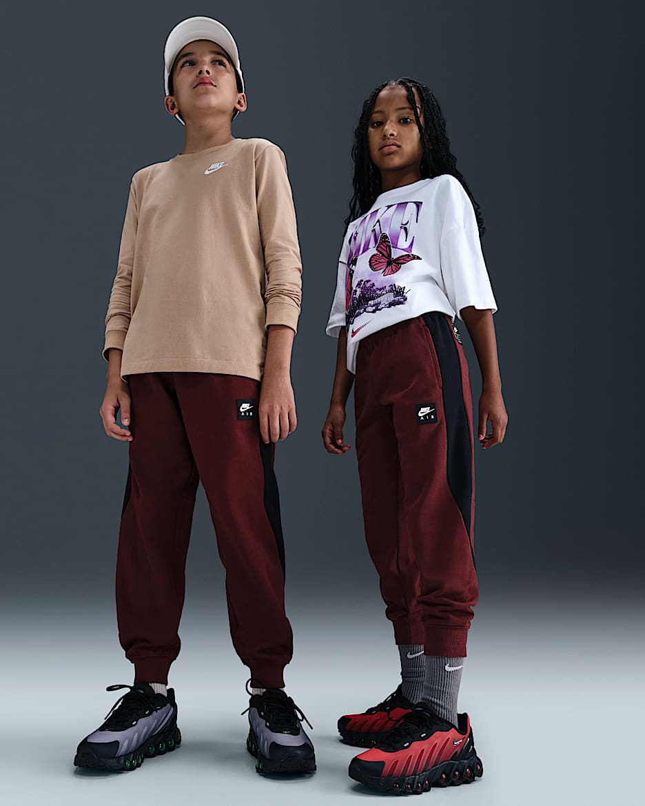 Nike Air Older Kids' Fleece Joggers - Dark Team Red/Black/White