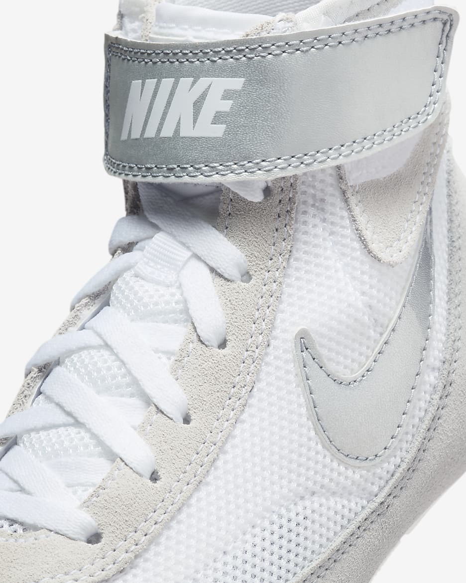 Tenis de lucha para niños grandes Nike SpeedSweep 7 - Blanco/Plata metalizado/Plata metalizado