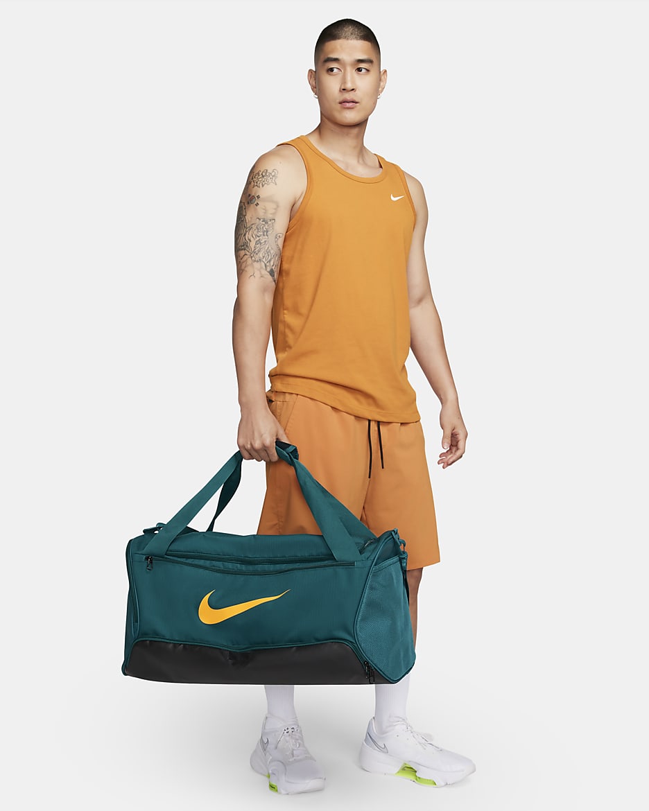 Nike Brasilia 9.5 Training Duffel Bag (Medium, 60L) - Geode Teal/Black/Sundial