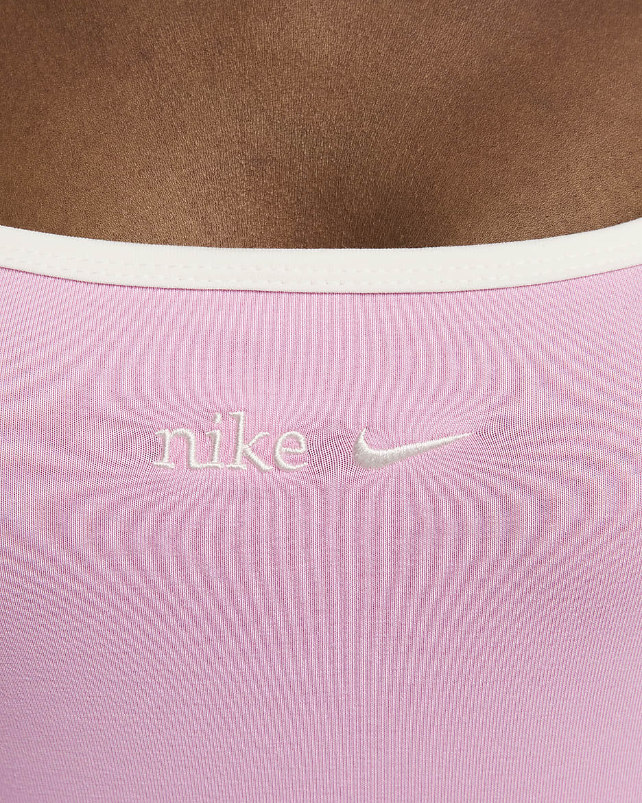 Nike Sportswear Women's Square-Neck Long-Sleeve Top - Pink Rise