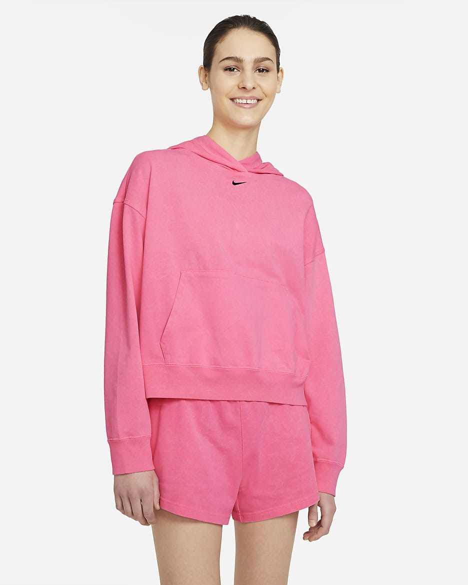 Nike Sportswear Women's Washed Hoodie - Sunset Pulse/Black
