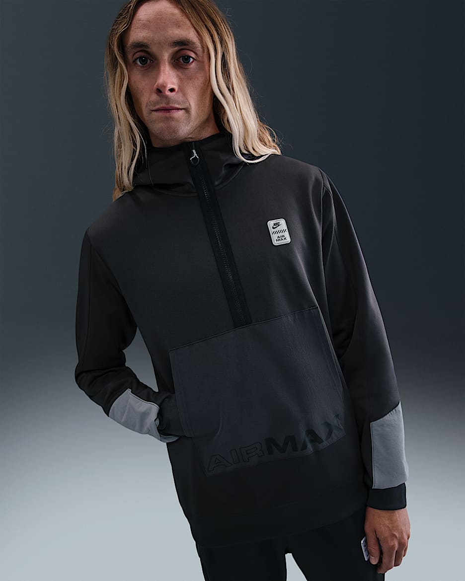 Nike Sportswear Air Max Men's Poly-Knit 1/2-Zip Fleece Hoodie - Anthracite/Cool Grey/Black