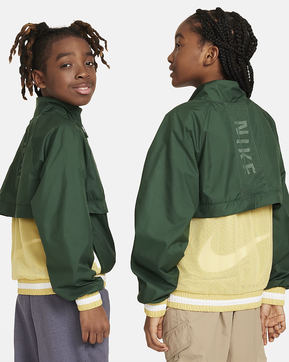 Nike Older Kids' (Boys') Repel Long-Sleeve 1/2-Zip Jacket - Fir/Saturn Gold/Saturn Gold