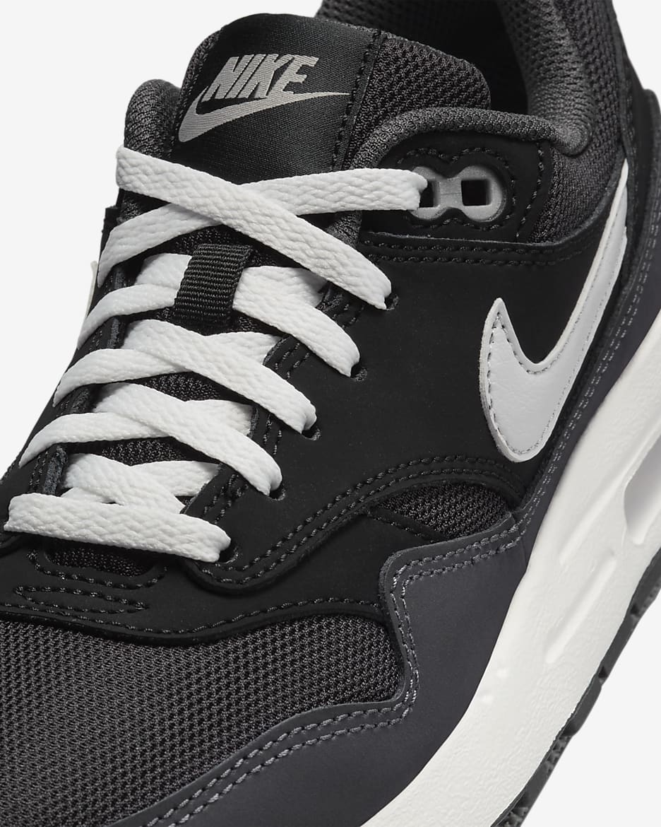 Air Max 1 Older Kids' Shoes - Black/Anthracite/Metallic Silver/White