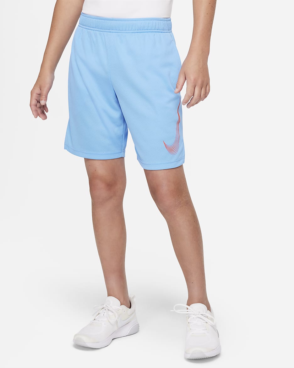 Nike Dri-FIT Big Kids' (Boys') Training Shorts - University Blue/Rush Orange