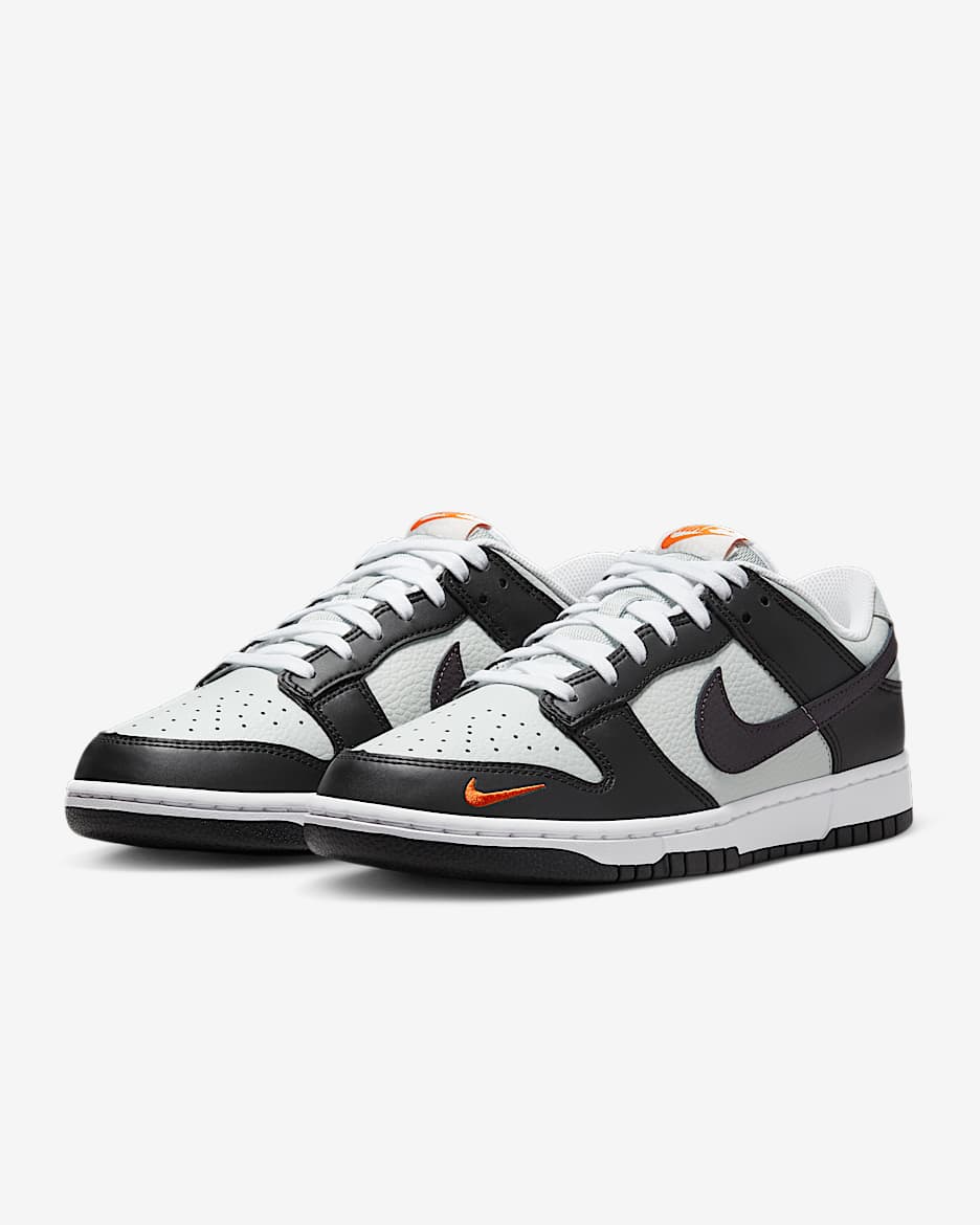 Nike Dunk Low Men's Shoes - Black/Light Silver/Bright Mandarin/Medium Ash