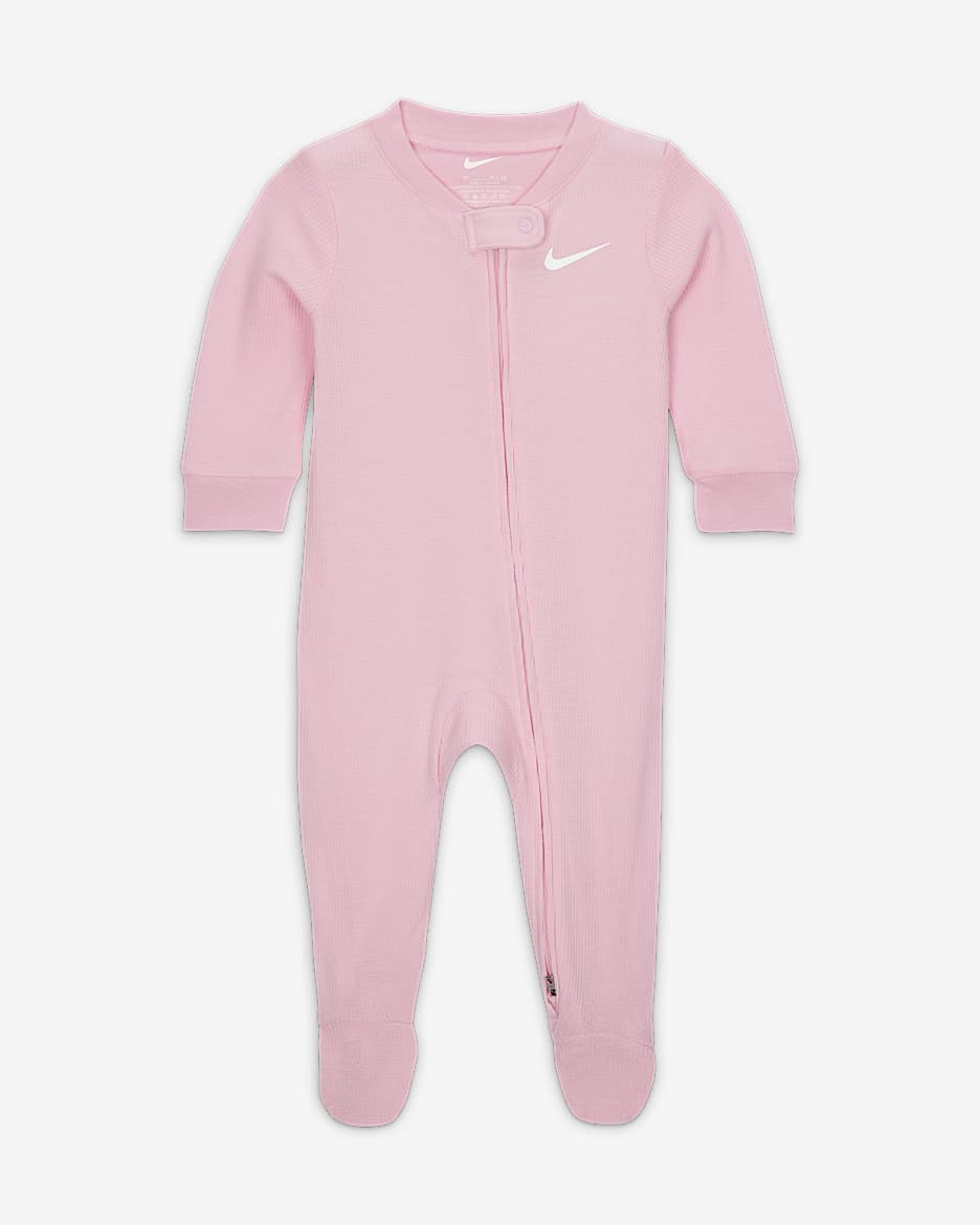 Nike Baby (0-9M) Viscose Waffle Knit Footed Coverall - Pink Foam