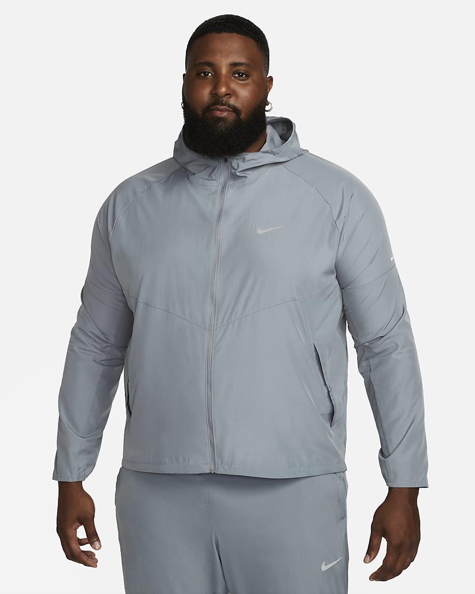 Veste de running déperlante Nike Miler pour homme - Smoke Grey/Smoke Grey