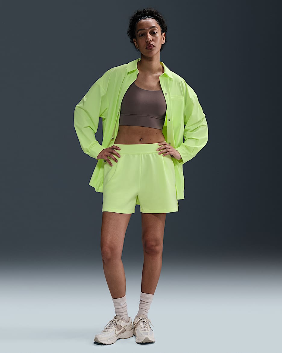 Short ample à taille mi-haute Dri-FIT Nike 24.7 ImpossiblySoft 10 cm pour femme - Barely Volt/Sail/Volt Ice