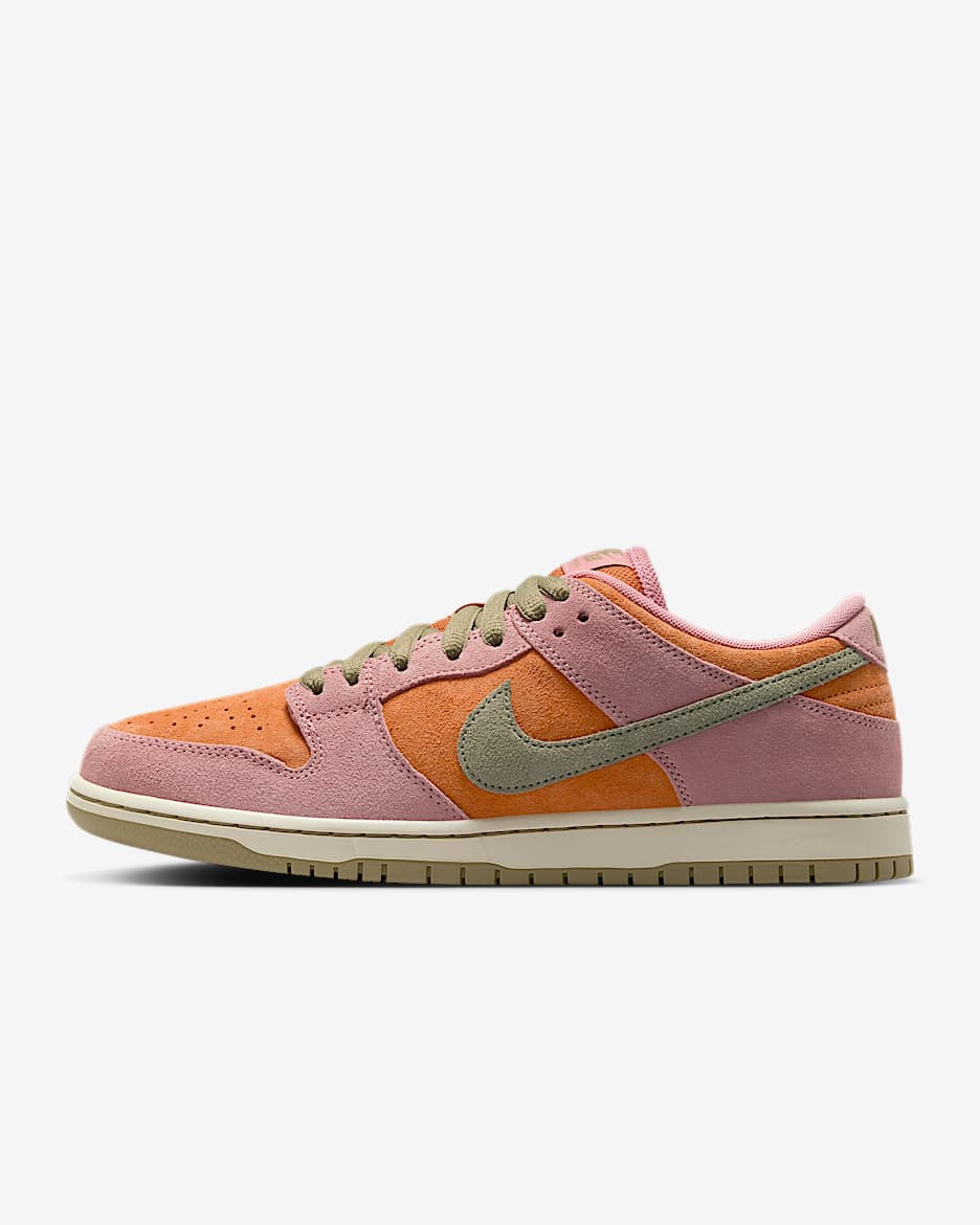 Nike SB Dunk Low Pro Skate Shoes - Red Stardust/Monarch/Coconut Milk/Neutral Olive