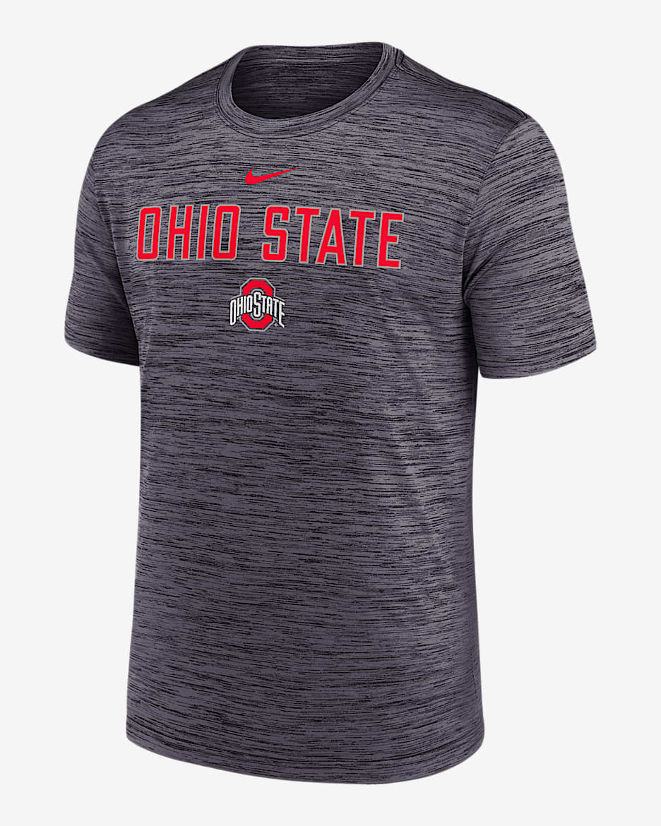 Playera universitaria Nike Dri-FIT para hombre Ohio State Sideline Velocity - Negro