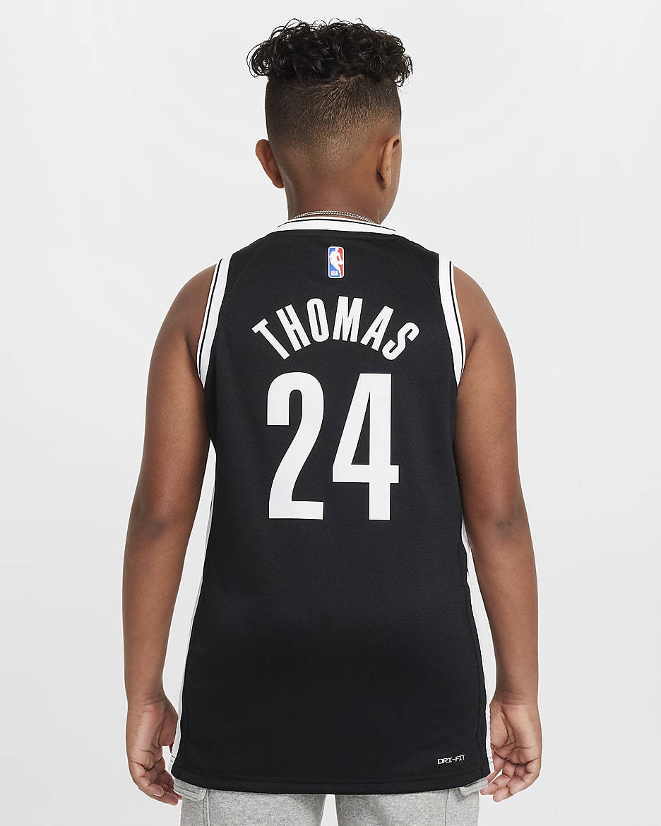 Brooklyn Nets Icon Edition 2021/22 Older Kids' Nike NBA Swingman Jersey - Black