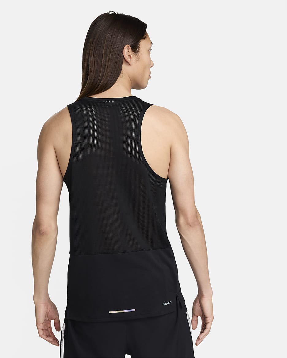 Nike Rise 365 Running Division Men's Dri-FIT Running Tank Top - Black/Black/Summit White