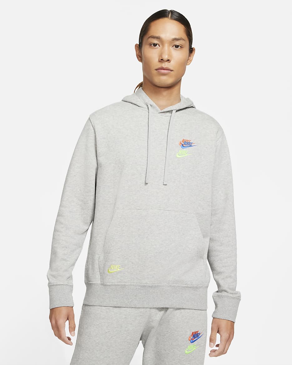 Nike Sportswear Essentials+ Men's French Terry Hoodie - Dark Grey Heather/Base Grey