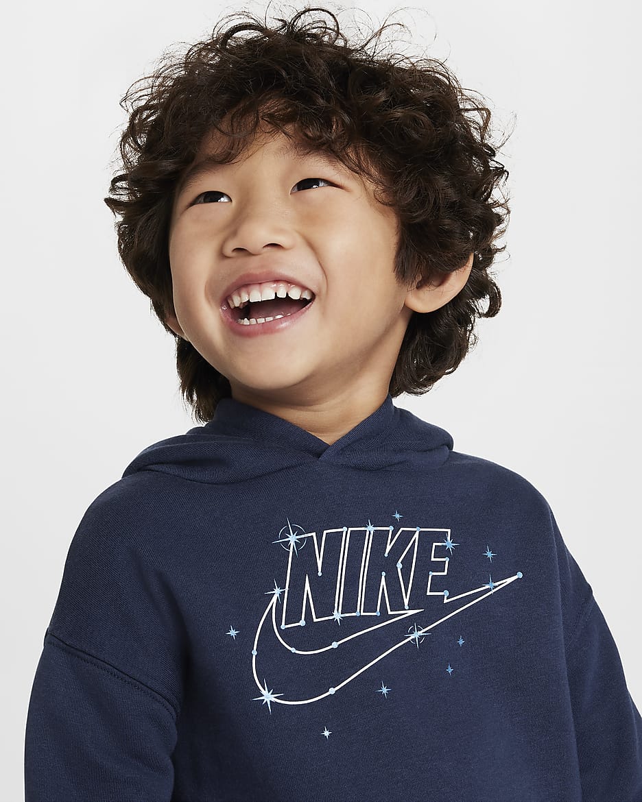 Nike Sportswear Shine Fleece Pullover Hoodie Toddler Hoodie - Midnight Navy