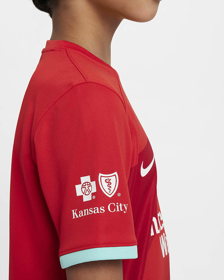 Kansas City Current 2024 Stadium Primary Big Kids' Nike Dri-FIT NWSL Replica Jersey - Comet Red