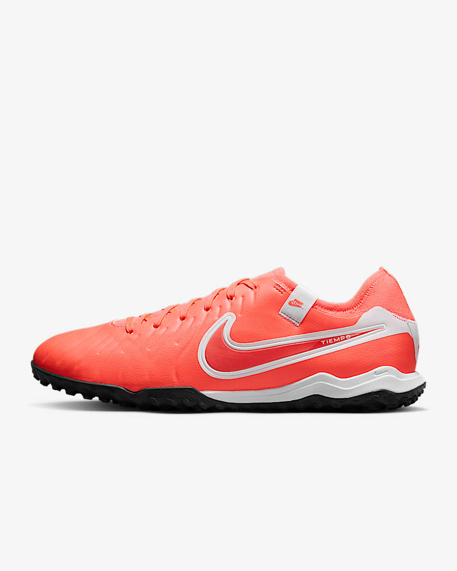 Nike Tiempo Legend 10 Pro Turf Low-Top Football Shoes - Hot Lava/White