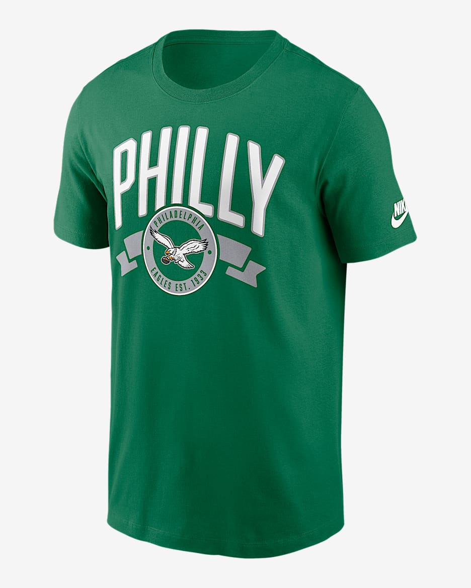Philadelphia Eagles Rewind Front And Back Hit Essential Men's Nike NFL T-Shirt - Kelly Green