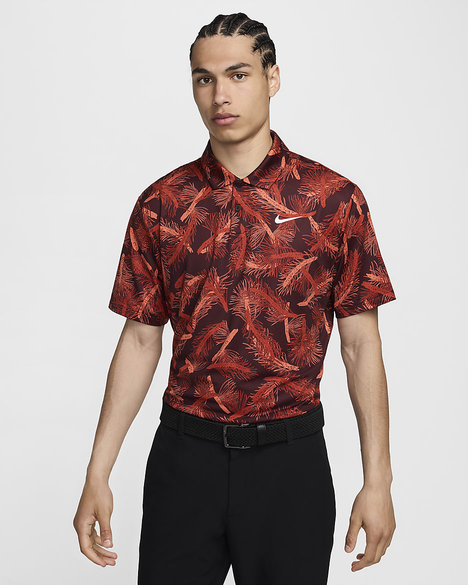 Polo de golf Dri-FIT Nike Tour pour homme - Dragon Red/Blanc