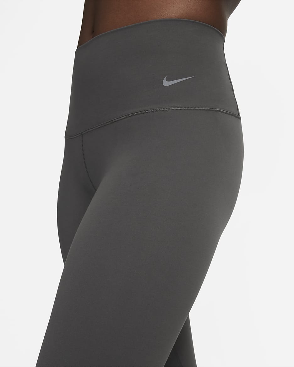 Mallas de 7/8 de tiro alto de sujeción suave para mujer Nike Zenvy - Ceniza medio/Negro