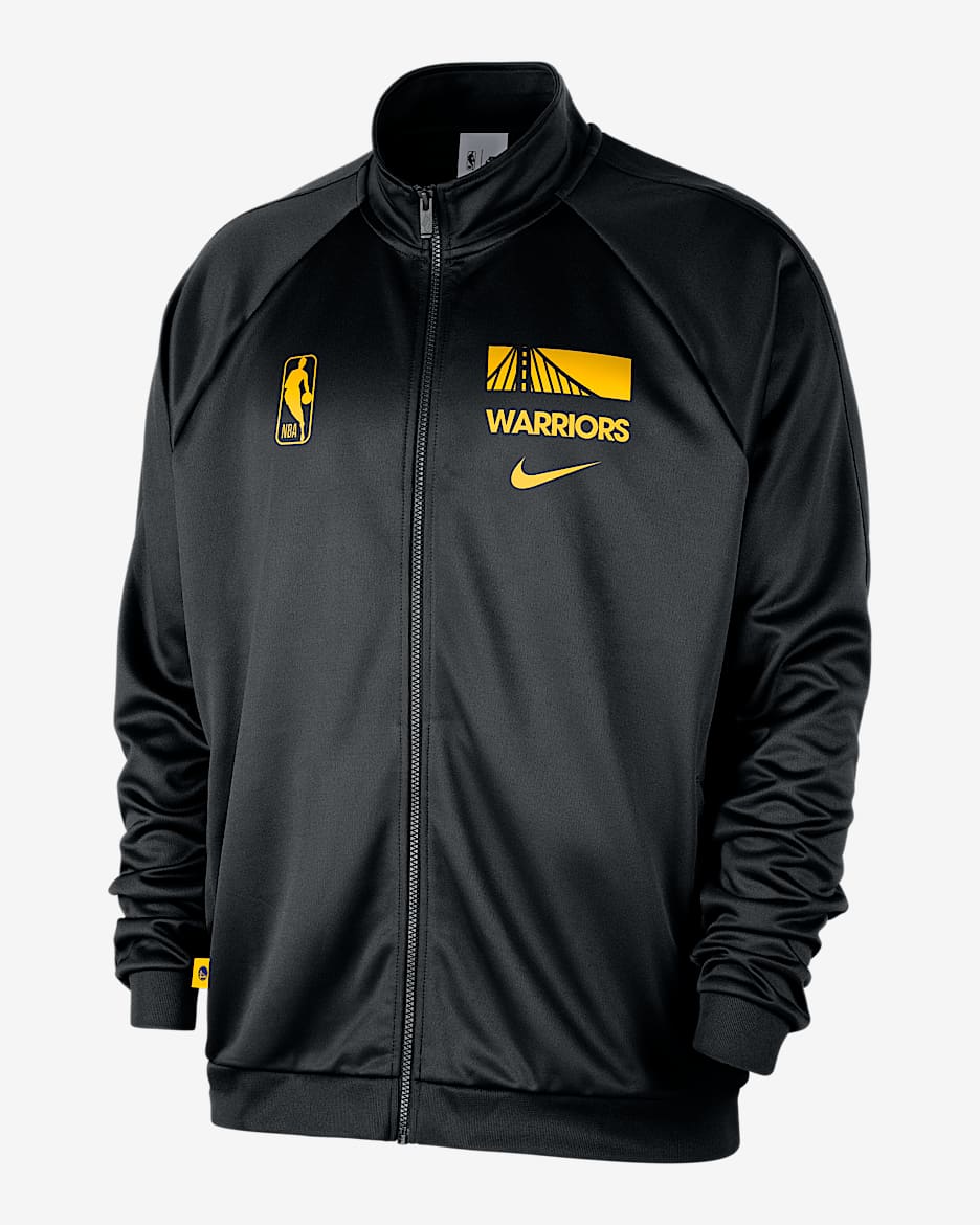Golden State Warriors Club Courtside Men's Nike NBA Poly-Knit Track Jacket - Black
