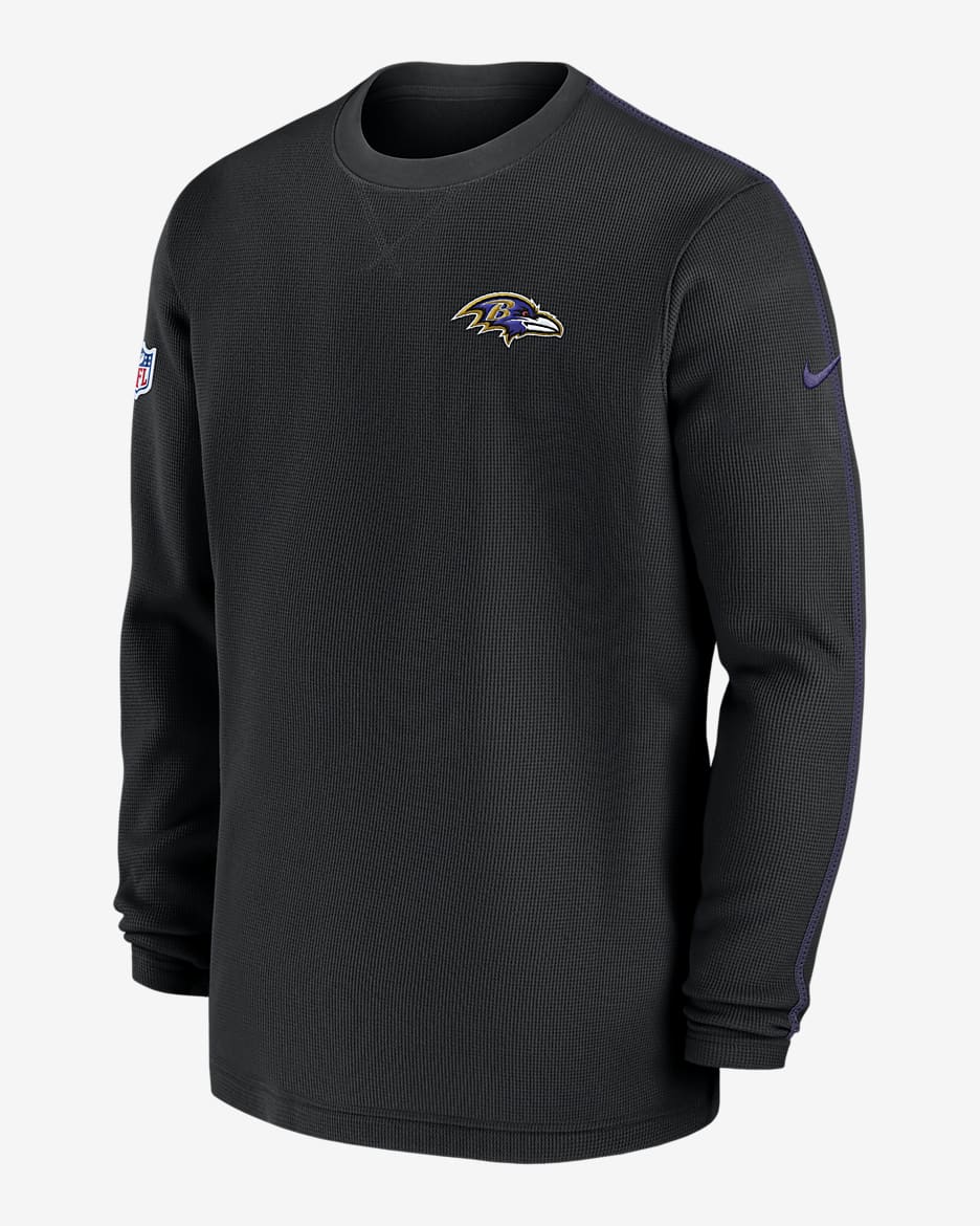 Baltimore Ravens Sideline Coach Men’s Nike NFL Long-Sleeve Top - Black/Purple