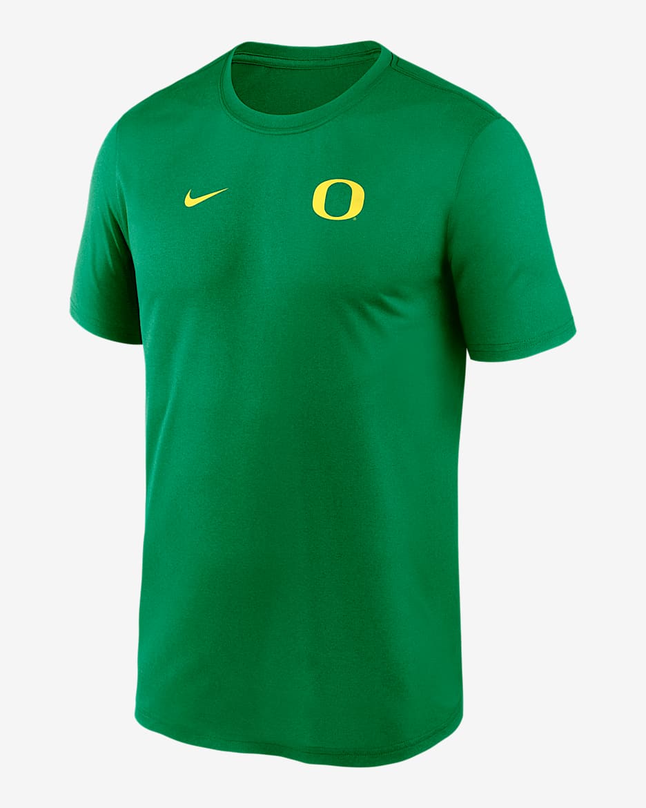 Playera universitaria Nike Dri-FIT para hombre Oregon Sideline Legend Small Logo - Verde manzana