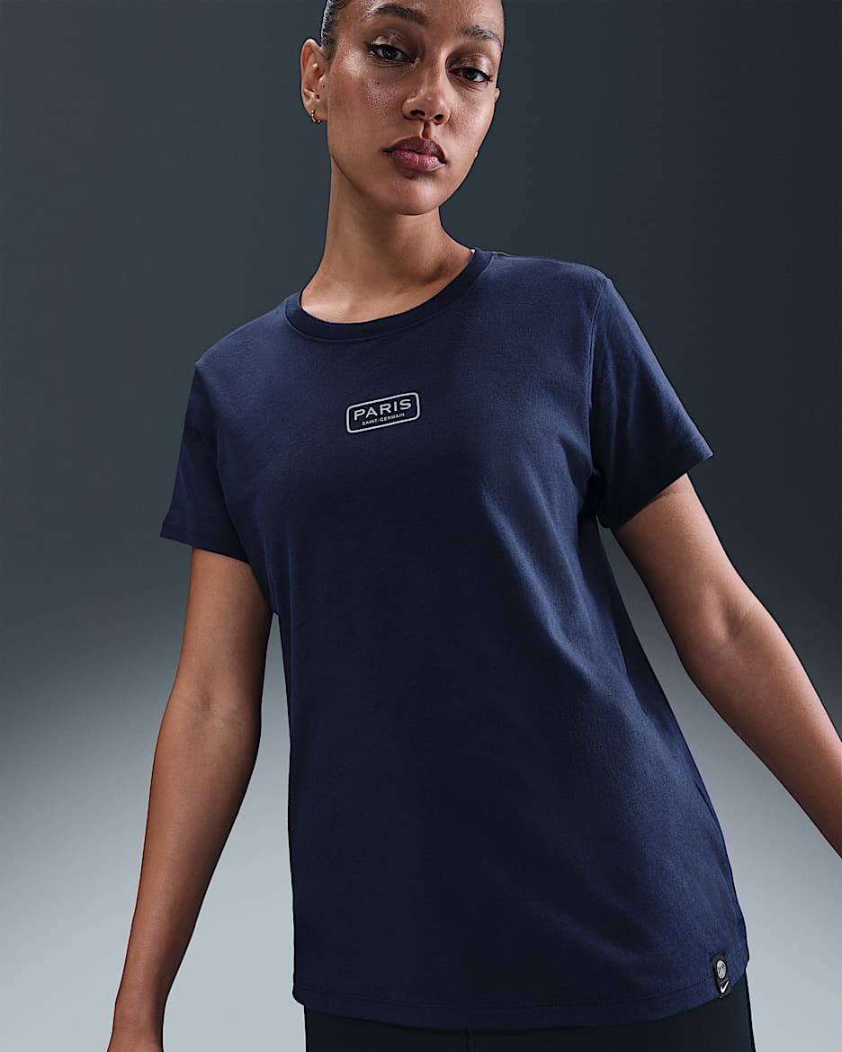 Paris Saint-Germain Nike Kadın Futbol Tişörtü - Midnight Navy