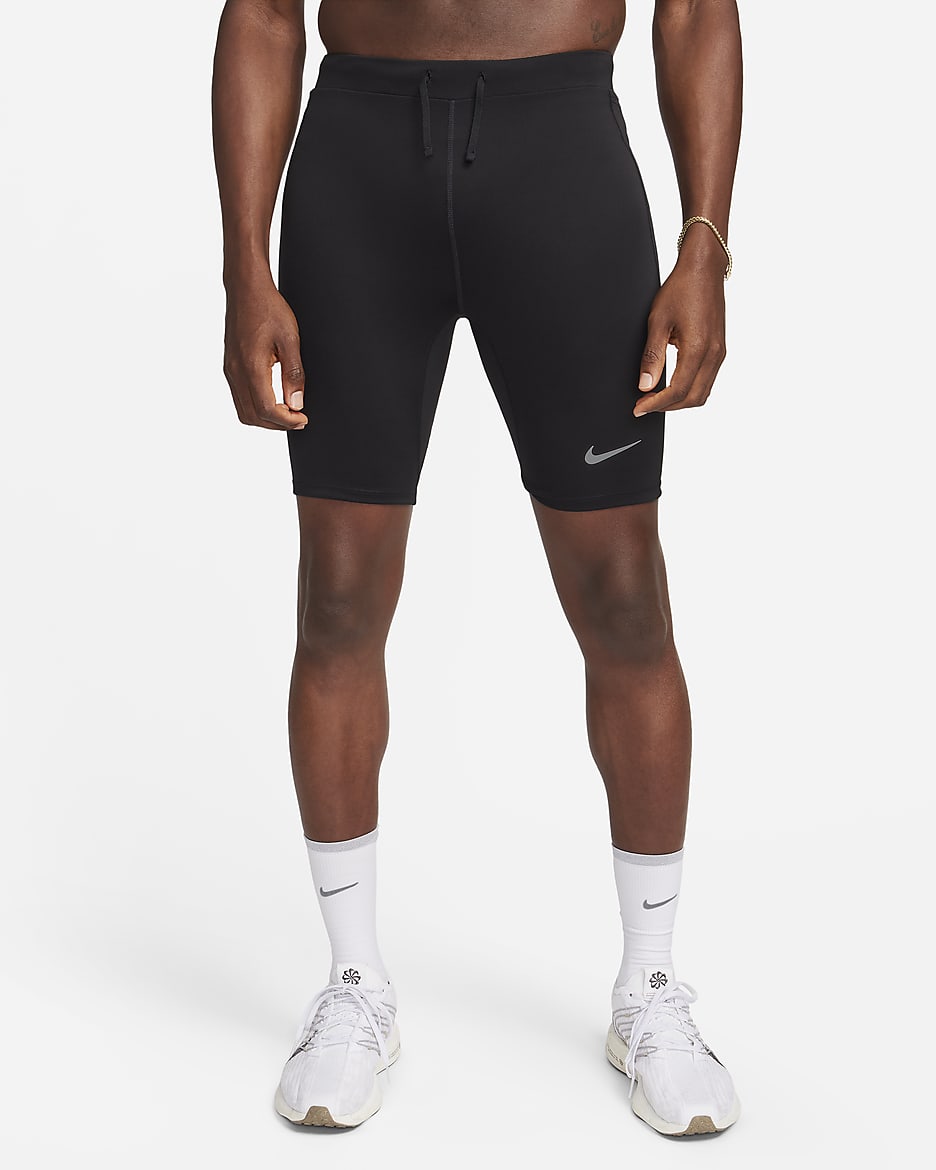 Nike Fast Men's Dri-FIT Brief-Lined Running 1/2-Length Tights - Black