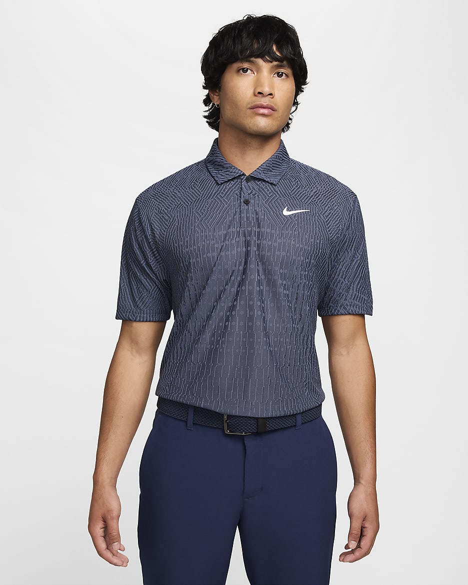 Nike Tour Men's Dri-FIT ADV Golf Polo - Light Carbon/Armoury Navy/White