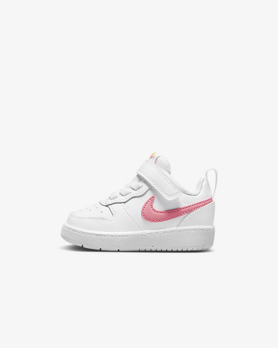 Nike Court Borough Low 2 Baby/Toddler Shoes - White/Laser Orange/Coral Chalk