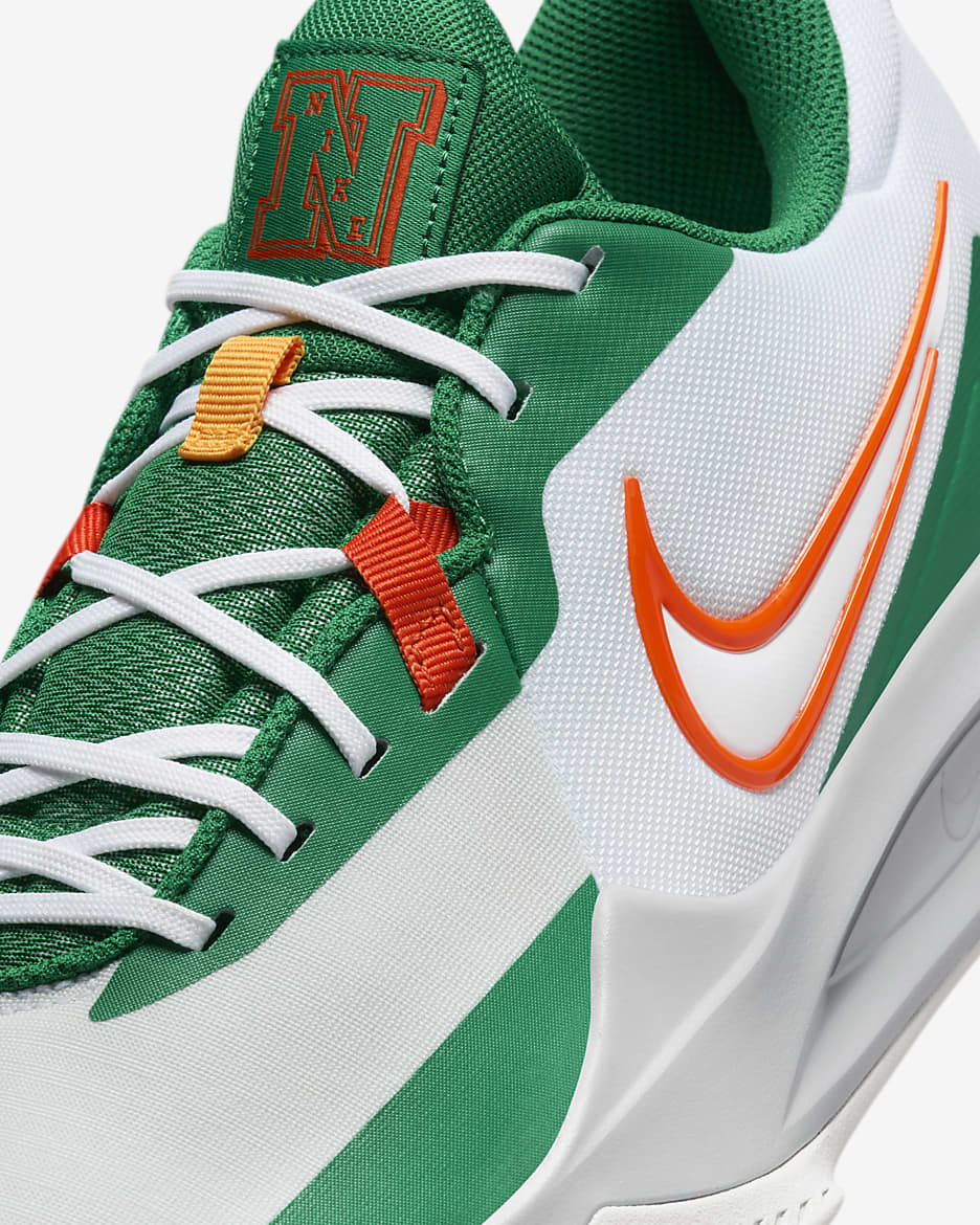 Nike Precision 6 Basketball Shoes - White/Malachite/Sundial/Safety Orange