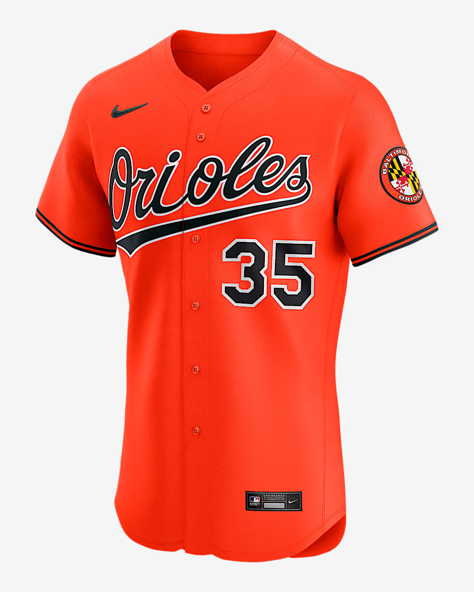 Jersey Nike Dri-FIT ADV de la MLB Elite para hombre Adley Rutschman Baltimore Orioles - Naranja