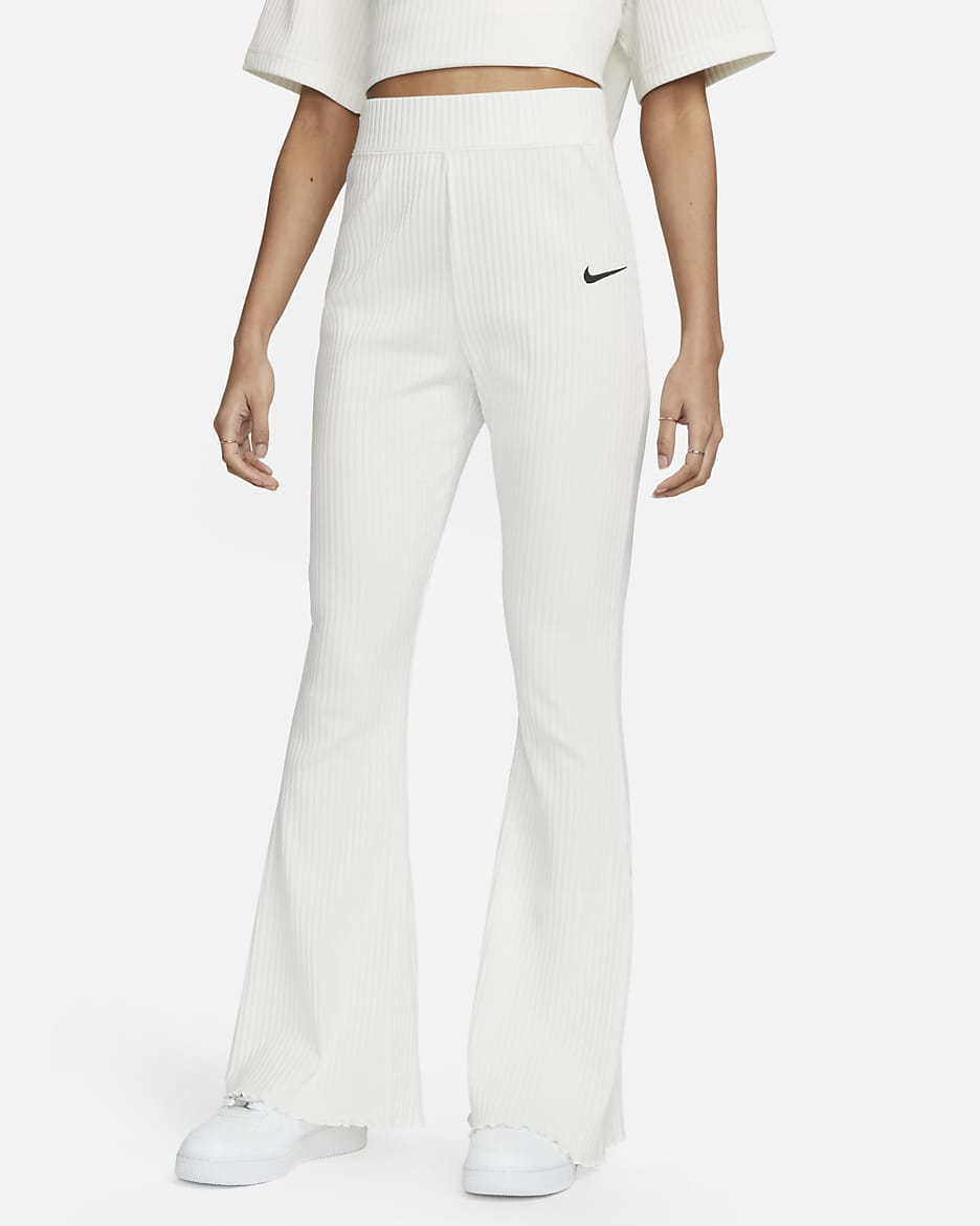 Rib Flare Easy Pants (light green) ロングパンツ グレー 灰色 上品 きれいめ        