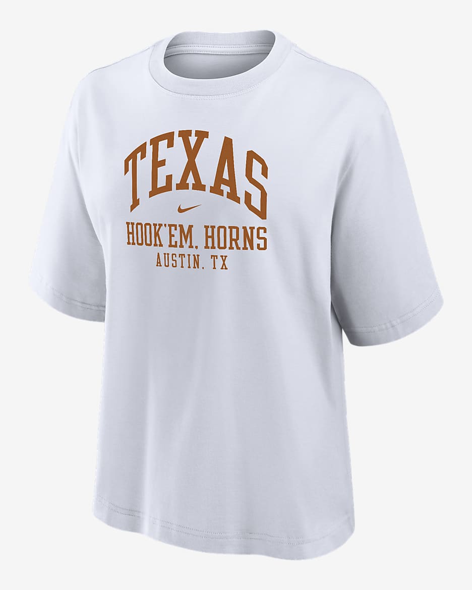 Texas Women's Nike College Boxy T-Shirt - White