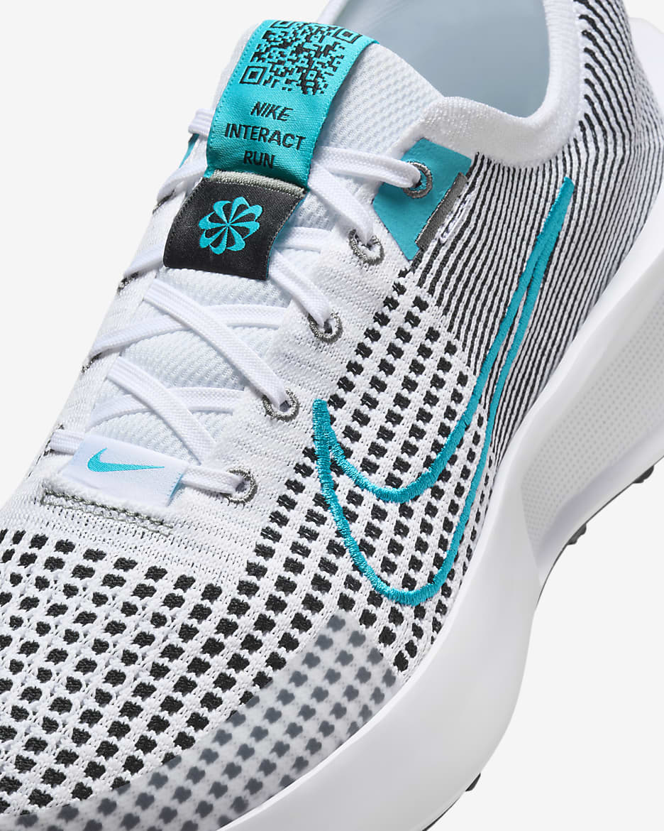 Nike Interact Run Men's Road Running Shoes - White/Black/White/Dusty Cactus