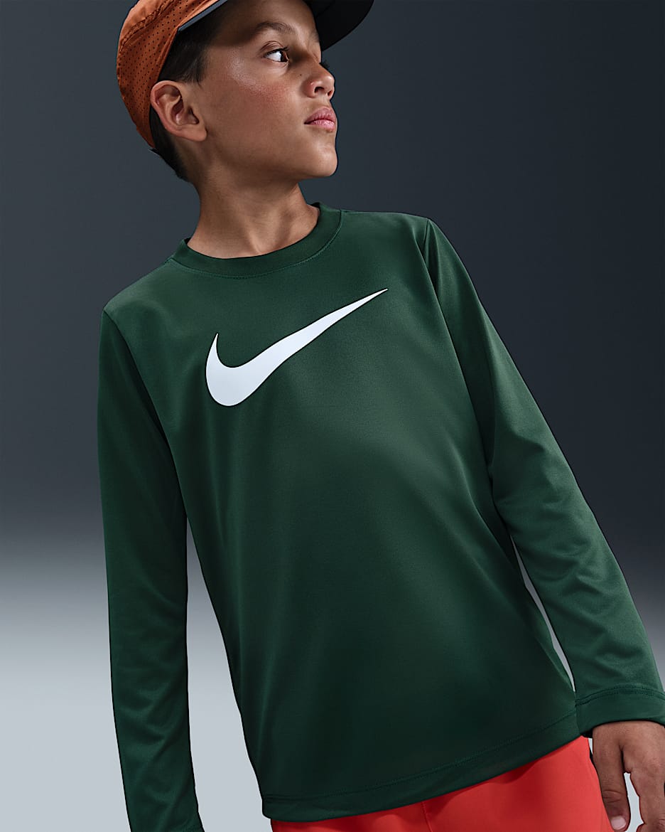 Nike Legend Big Kids' Dri-FIT Long-Sleeve T-Shirt - Fir