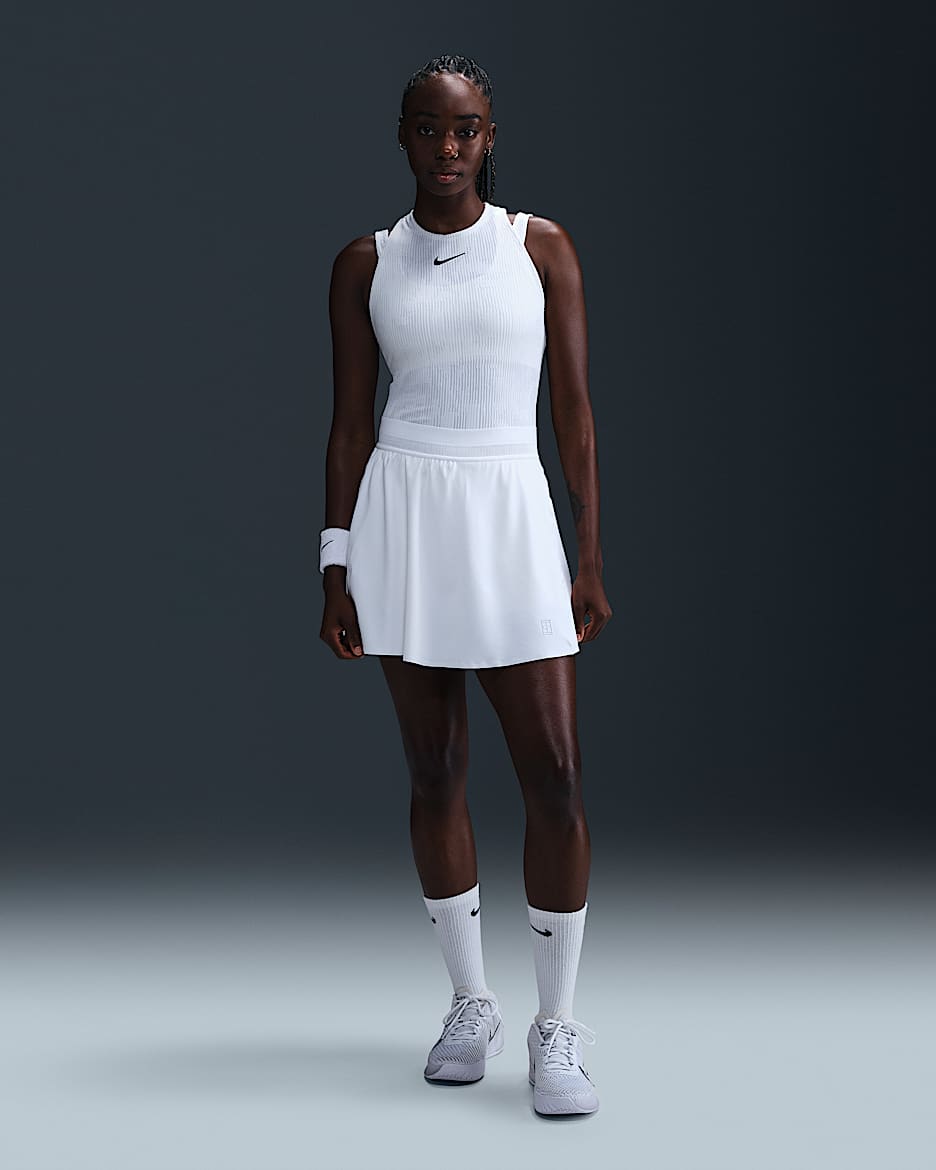 Dámská tenisová sukně Dri-FIT NikeCourt Ace Advantage - Bílá/Bílá