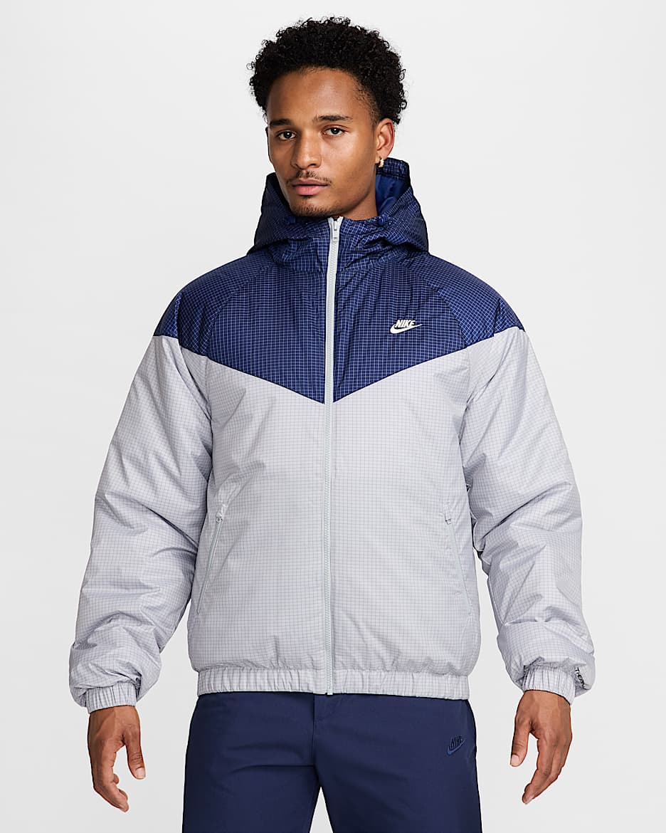 Nike Windrunner Men's Therma-FIT Midweight Water-Repellent Jacket - Blue Void/Light Smoke Grey/Sail