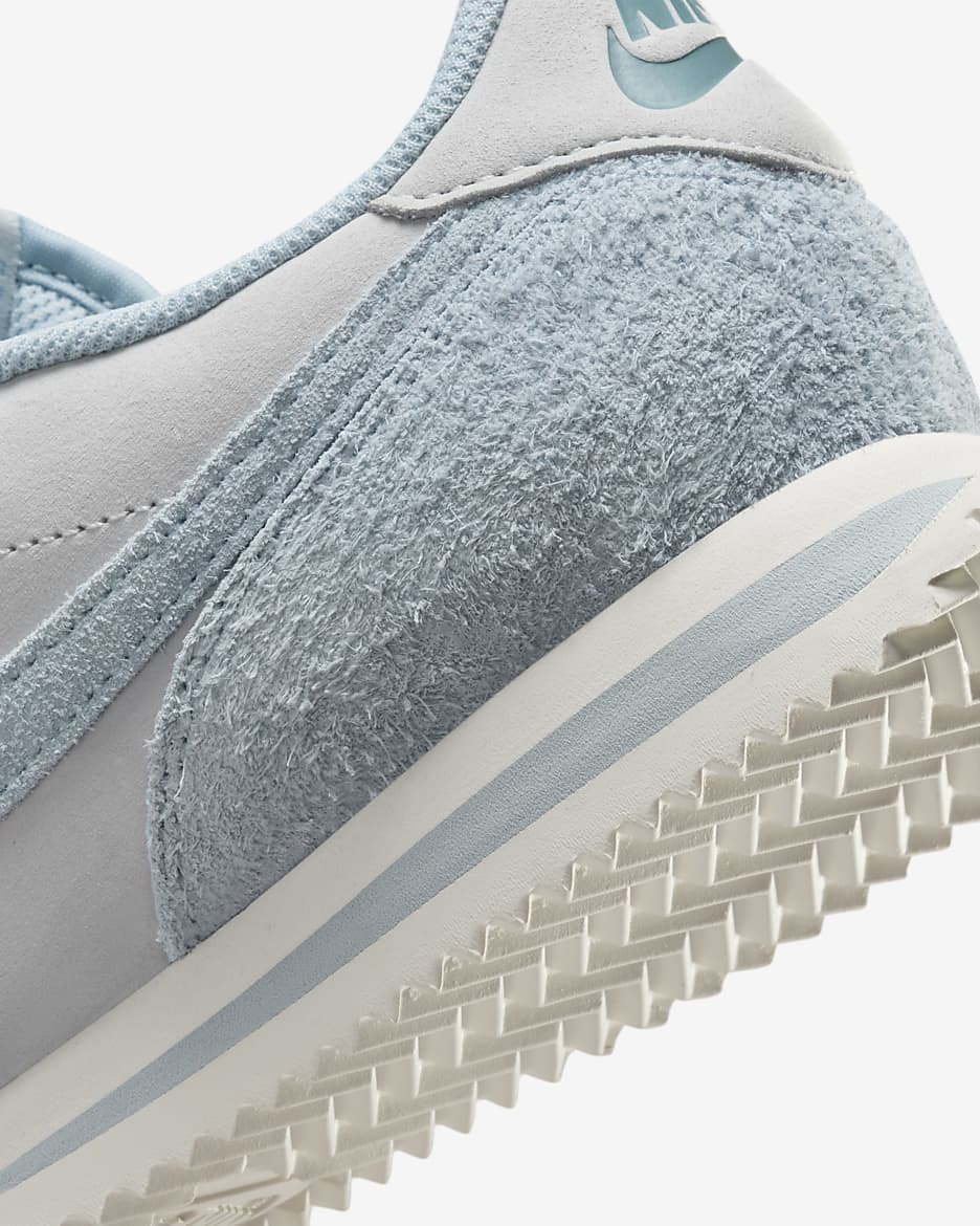 Nike Cortez Premium Leather Women's Shoes - Pure Platinum/Denim Turquoise/Sail/Light Armory Blue