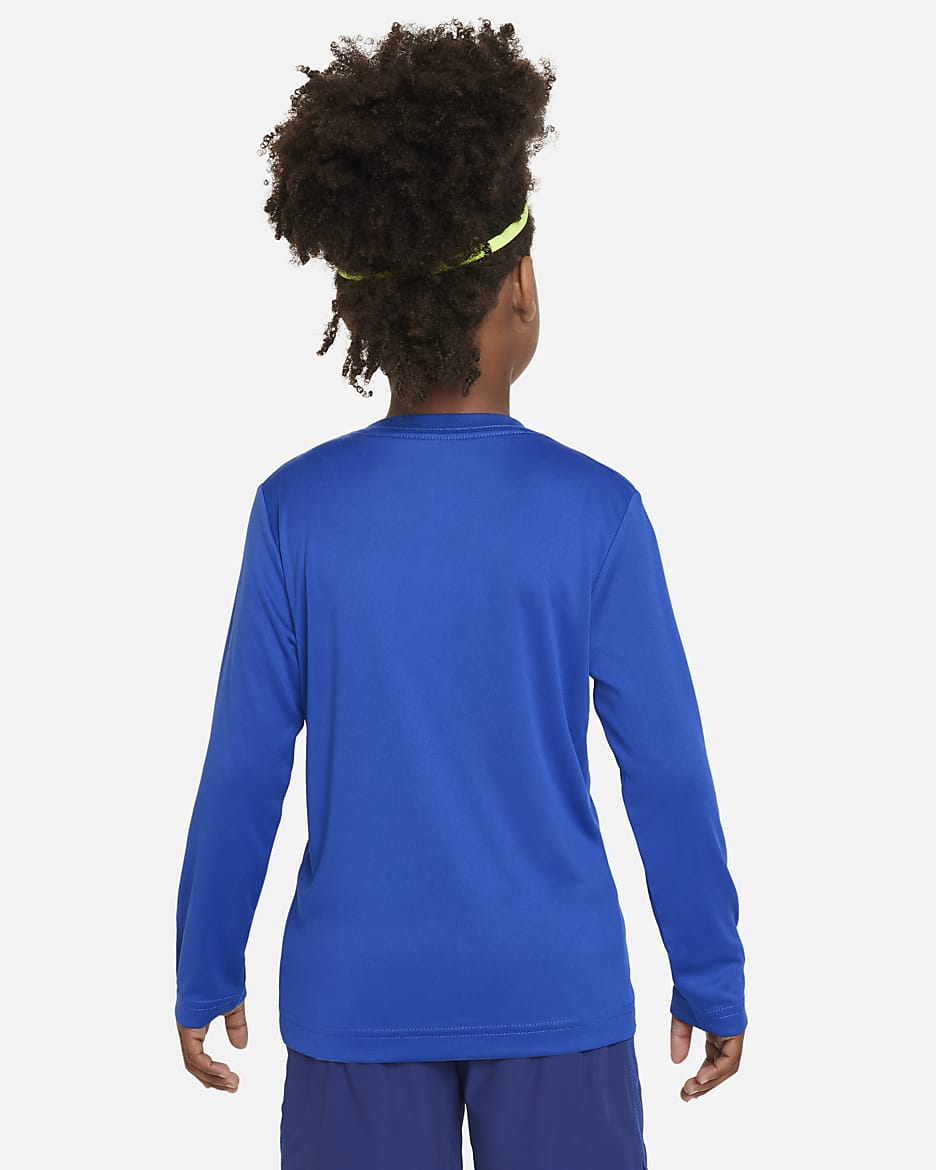 Nike "All Day Play" Long Sleeve Performance Tee Little Kids Dri-FIT Tee - Game Royal