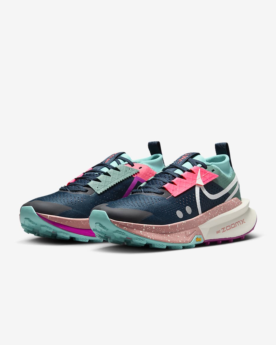 Nike Zegama 2 Women's Trail-Running Shoes - Armoury Navy/Green Frost/Vivid Grape/Sail