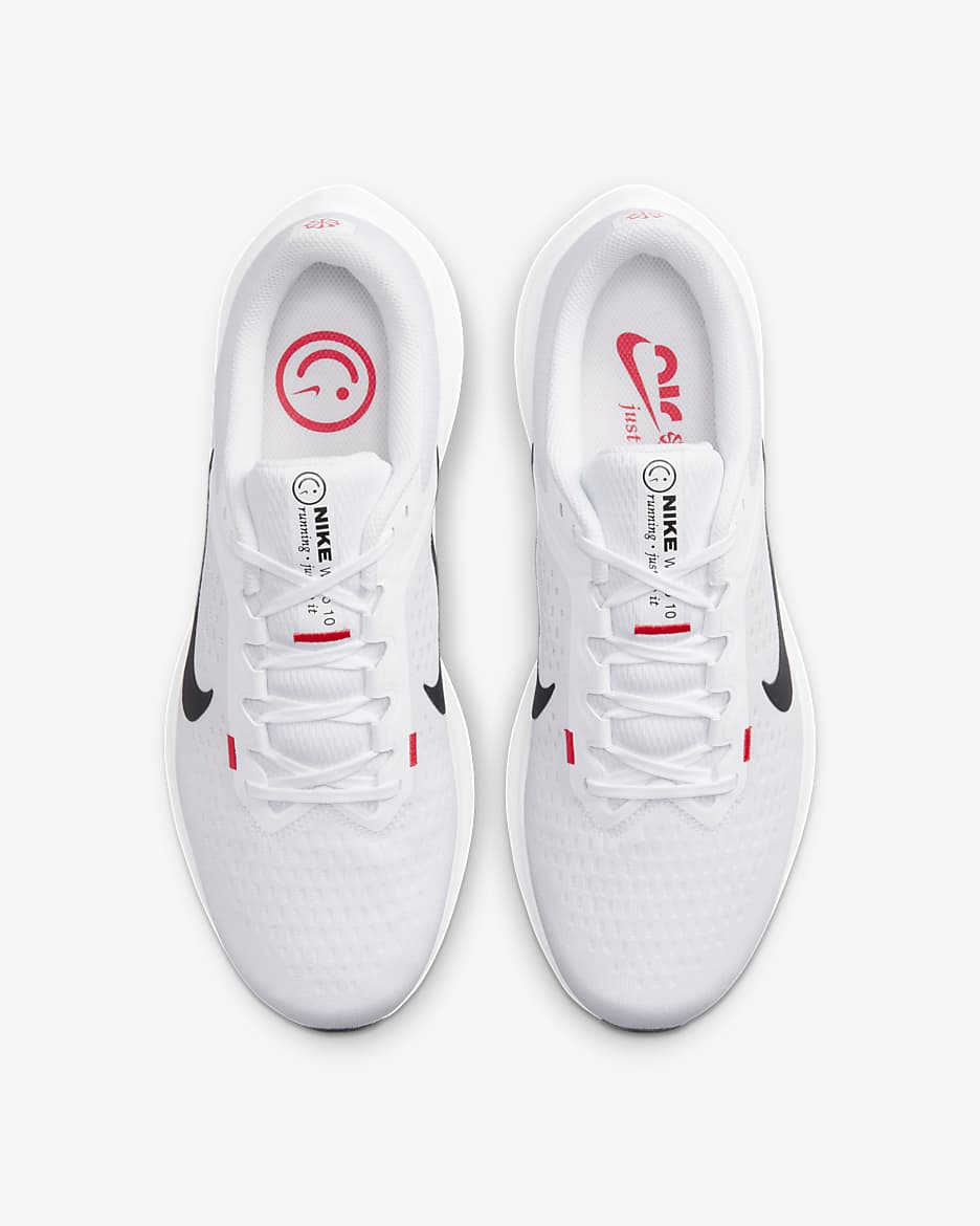 Tenis de correr en pavimento para hombre Nike Winflo 10 - Blanco/Carmesí claro/Negro