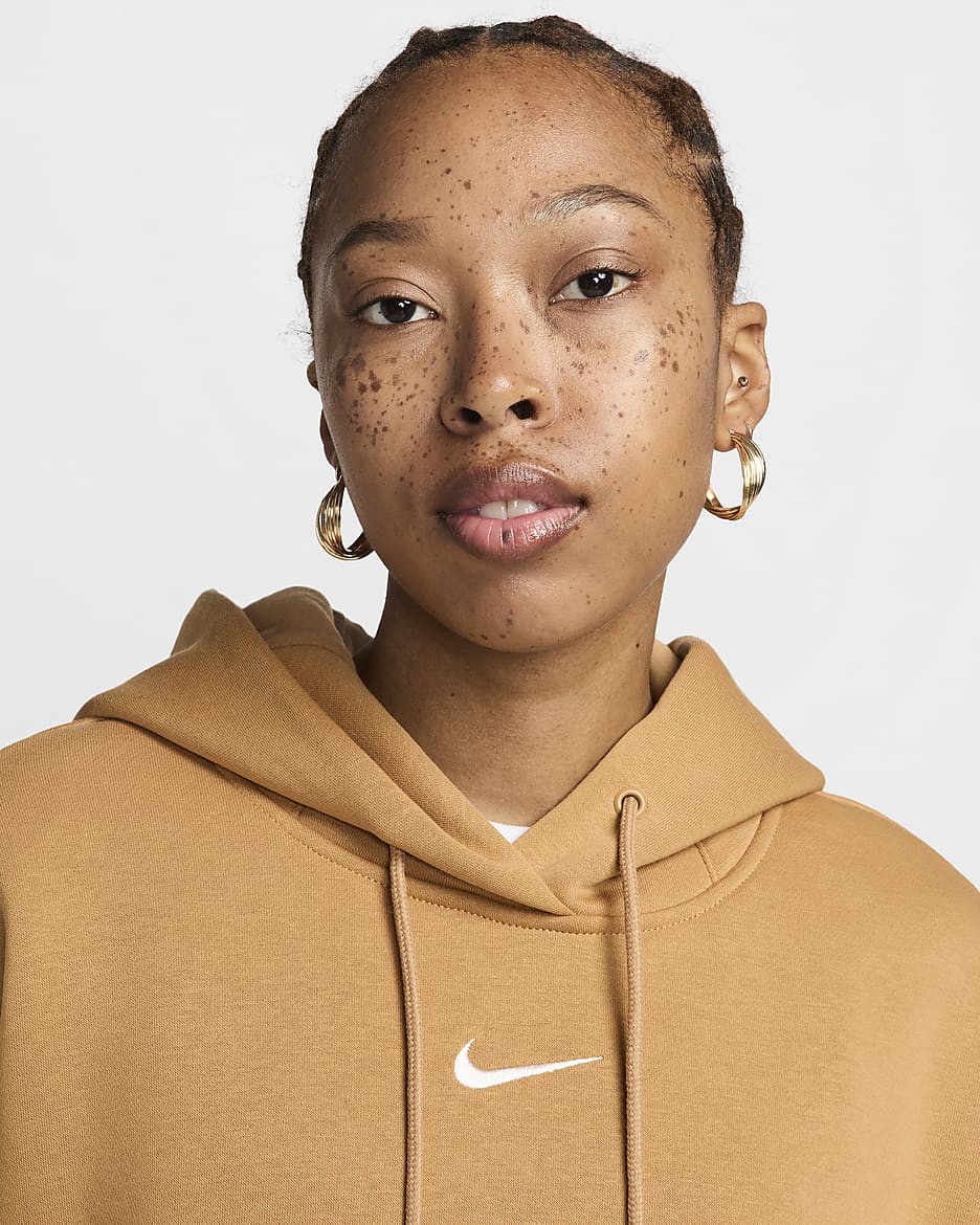 Nike Sportswear Phoenix Fleece Women's Over-Oversized Pullover Hoodie - Flax/Sail