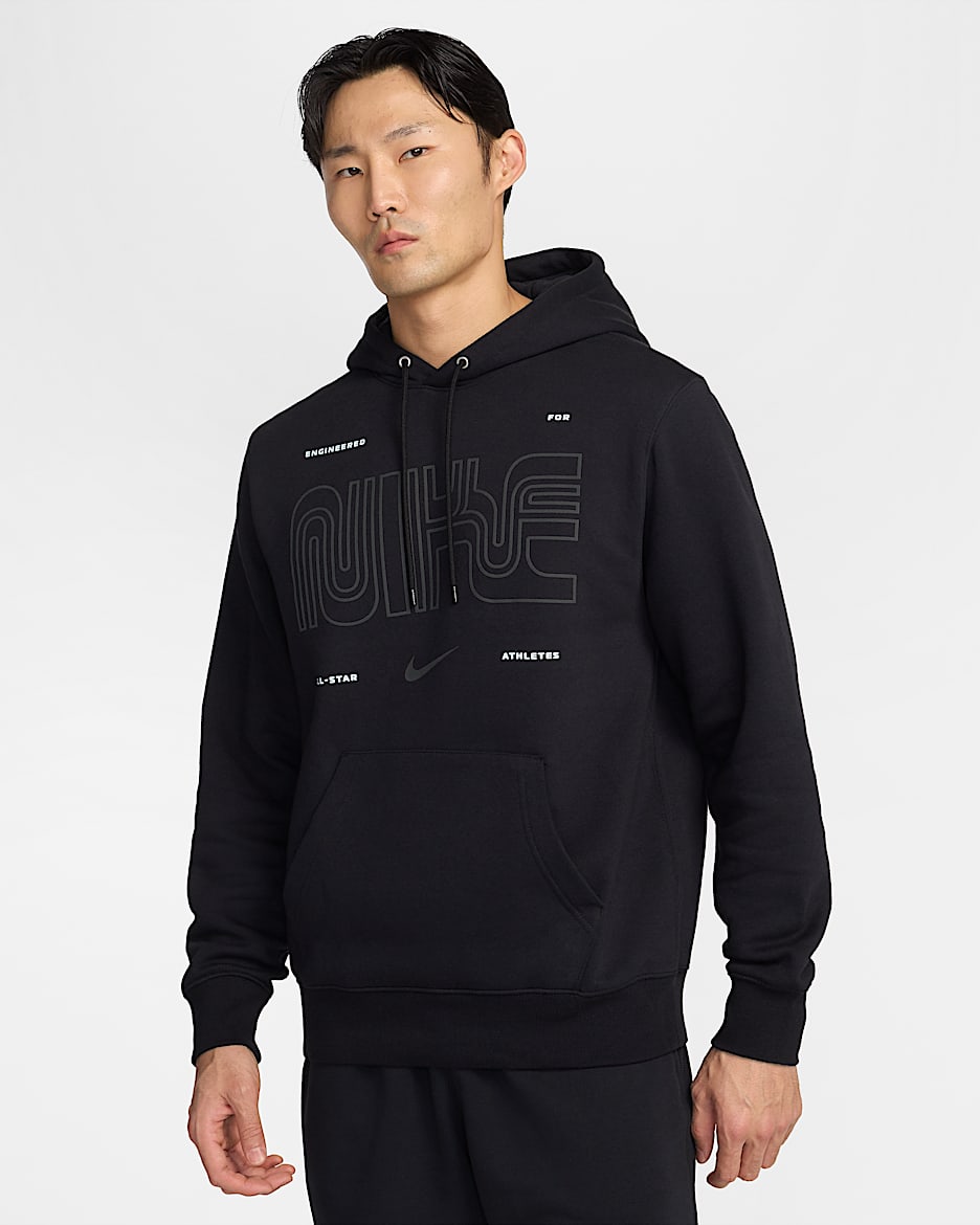 Nike Club Men's Pullover Fleece Hoodie - Black/Anthracite