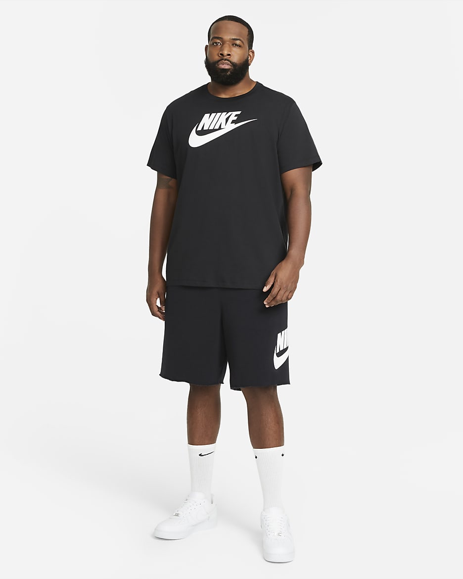 Shorts in French Terry Nike Sportswear Alumni - Uomo - Nero/Nero/Bianco/Bianco